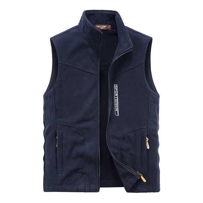 Wholesale Men's Autumn Winter Large Size Fleece Vest Jacket