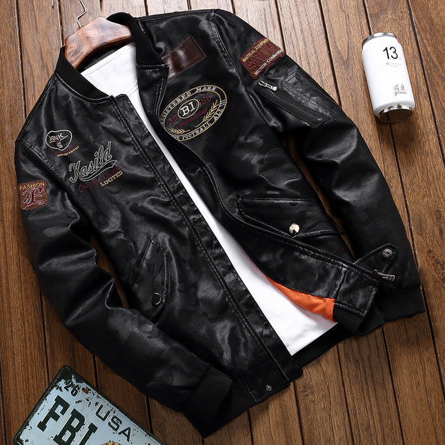 Wholesale Men's Spring Winter Fashion PU Leather Jacket