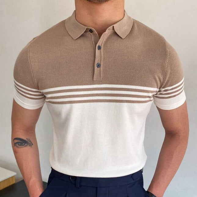 Kurzärmliges Business-Poloshirt aus Strick für Herren