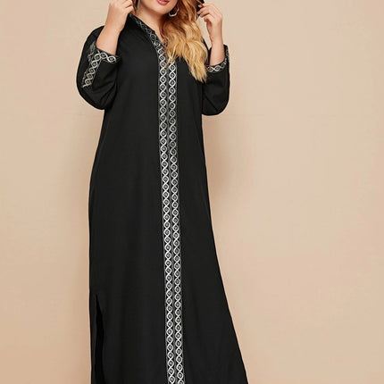 Wholesale Muslim Turkish Dress Side Slit Hooded Ladies Robe