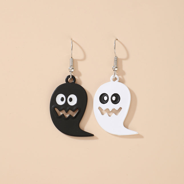 Halloween Funny Fun Pumpkin Ghost Exaggerated Acrylic Earrings