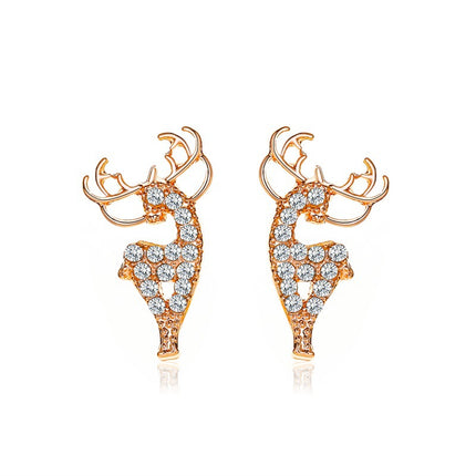 Wholesale Cute Elk Fawn Earrings Simple Personality Christmas Gifts