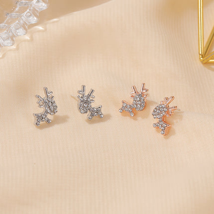 Simple Cute Deer Exquisite Small Animal Earrings Christmas Gifts