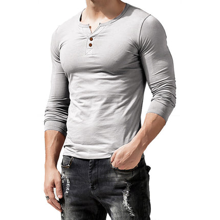 Wholesale Men's Long Sleeve Casual Sports Plus Size T-Shirt