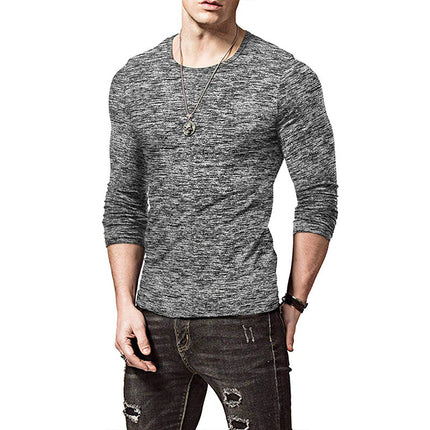 Wholesale Men's Autumn Winter Round Neck Long Sleeve T-Shirt Tops