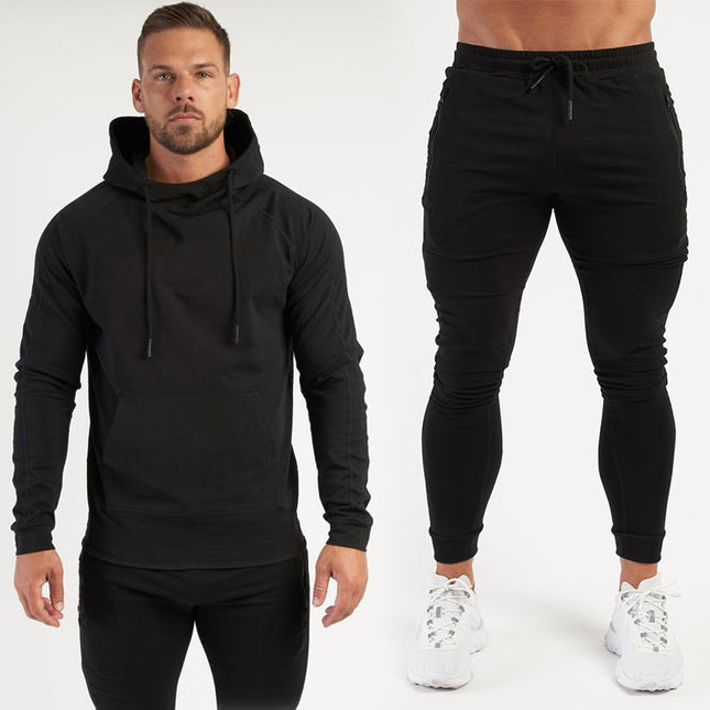 Wholesale Men's Sports Leisure Two-Piece Set Fitness Hooded Hoodies Joggers