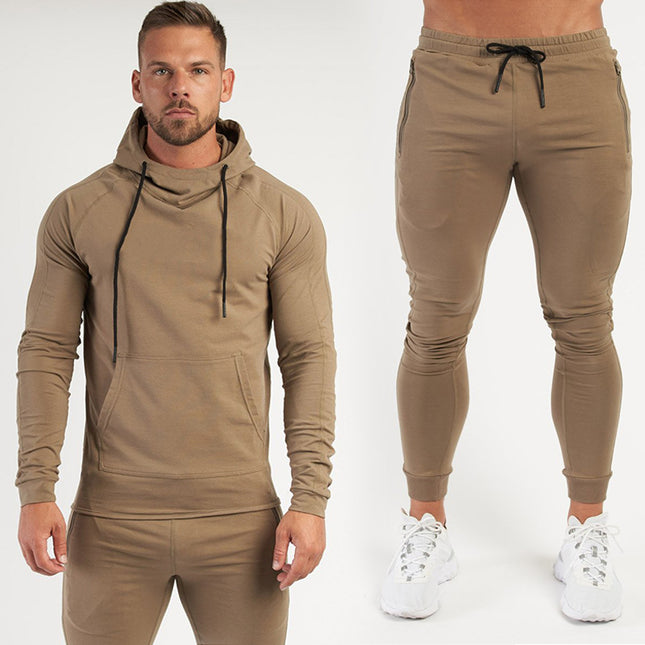 Wholesale Men's Sports Leisure Two-Piece Set Fitness Hooded Hoodies Joggers