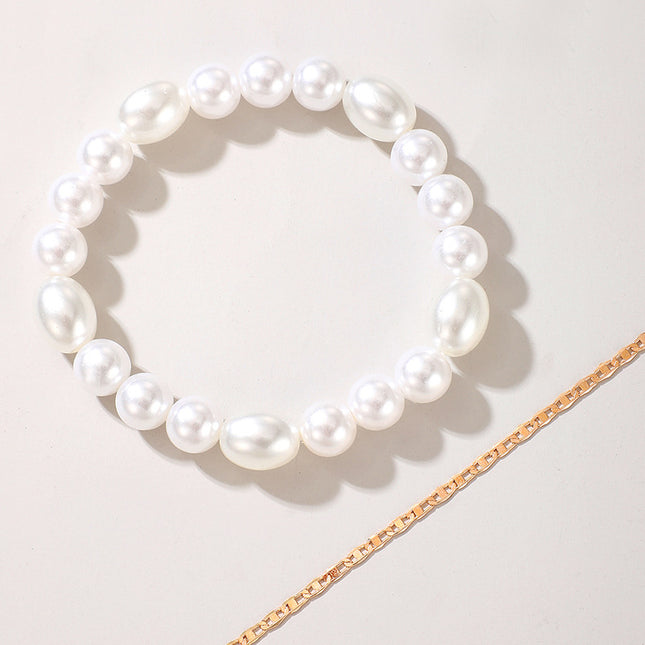 Pearl Anklet Fresh and Versatile Double Layered Simple Anklet