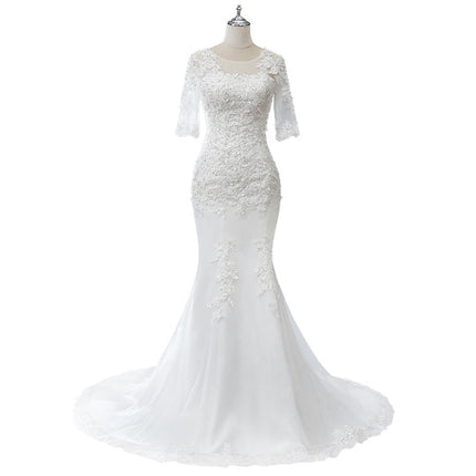 Wholesale Bridal Slim Sleeve Off Shoulder Mermaid Light Wedding Dress