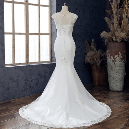 Wholesale Bridal Wedding Simple Lace Mermaid Trailing Wedding Dress