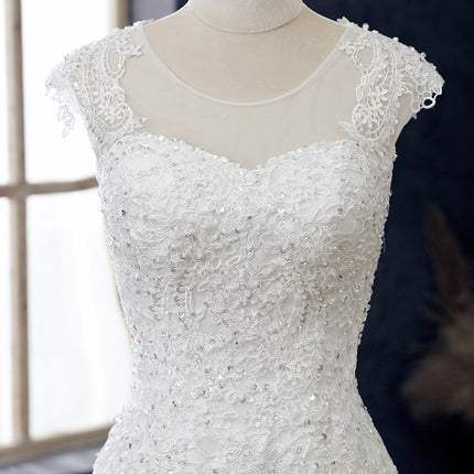 Wholesale Bridal Wedding Simple Lace Mermaid Trailing Wedding Dress