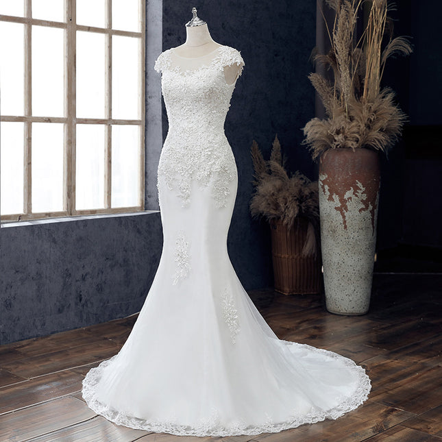 Wholesale Bride Sequin Small Trailing Mid Waist Wedding Dress
