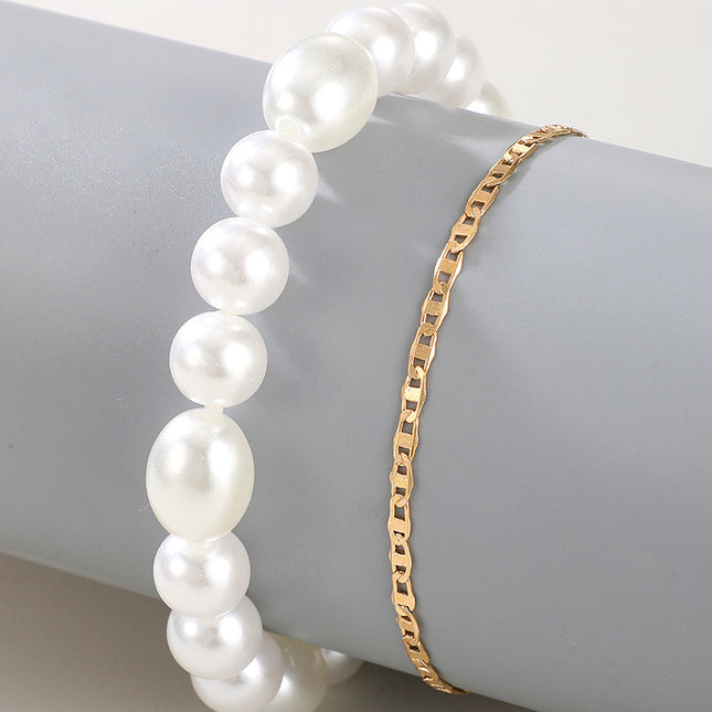 Pearl Anklet Fresh and Versatile Double Layered Simple Anklet