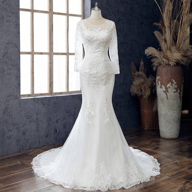 Wholesale Lace Sequin Waist Neck Wedding Dress Mermaid Wedding Dress