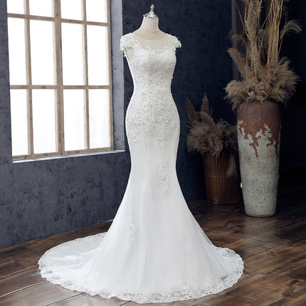Wholesale Bride Sequin Small Trailing Mid Waist Wedding Dress