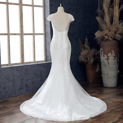 Wholesale Off Shoulder Long Slim Waist Mermaid Wedding Dress