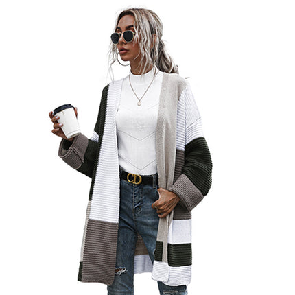 Wholesale Ladies Autumn Winter Fashion Mid Length Coat Knitted Sweater