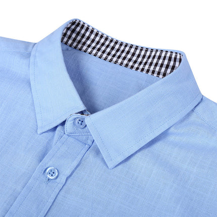 Wholesale Men's Linen Shirt Fall Winter Long Sleeve Plus Size Shirt