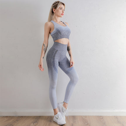 Wholesale Women's Sports Quick-drying Yoga Vest Leggings Two Pieces Set