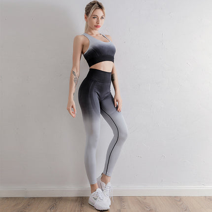 Wholesale Women's Sports Quick-drying Yoga Vest Leggings Two Pieces Set