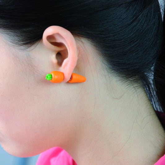 Cartoon Carrot Handmade Soft Clay Earrings