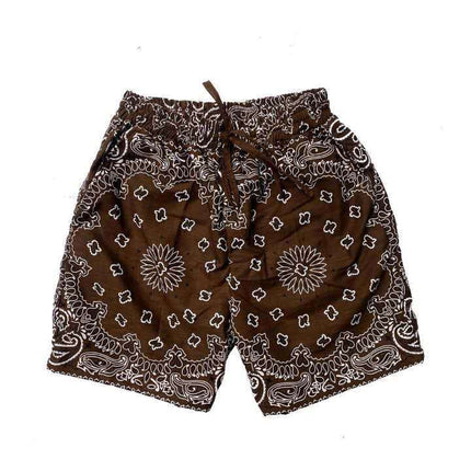 Pantalones cortos de tres puntos de playa sueltos rectos florales de verano para hombres