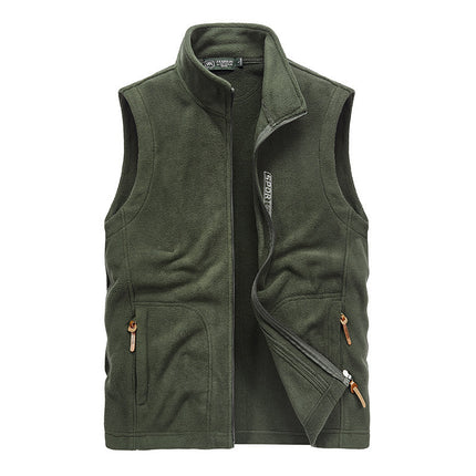 Wholesale Men's Spring Autumn Casual Stand Collar Fleece Vest
