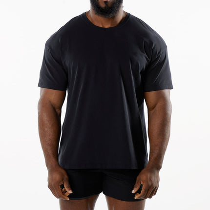 Wholesale Men's Plus Size Sports Fitness Round Neck Short Sleeve T-Shirt
