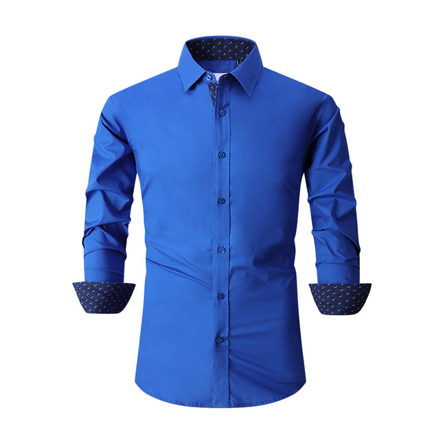Camisa de manga larga de negocios de otoño invierno de alta calidad para hombres