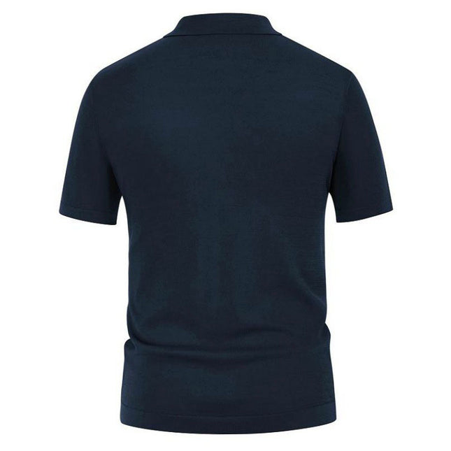 Sommer-Strickwaren für Herren, gestreiftes Kurzarm-Poloshirt