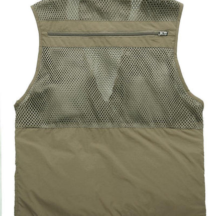 Wholesale Men's Spring Mesh Multi-Pocket Large Size Vest
