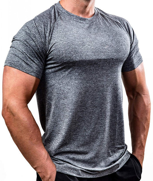 Wholesale Men's Quick Dry Elastic Tight Short Sleeve Sports T-Shirt