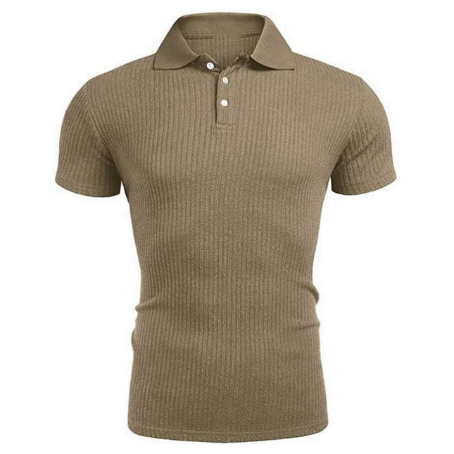 Wholesale Men's Summer Short Sleeve T-Shirt Solid Color Lapel Polo Shirt