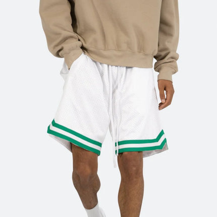 Pantalones cortos de cinco puntos deportivos de secado rápido de malla de verano para hombre