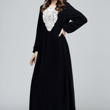 Wholesale Women's Chest Applique Malaysia Arabic Plus Size Dress