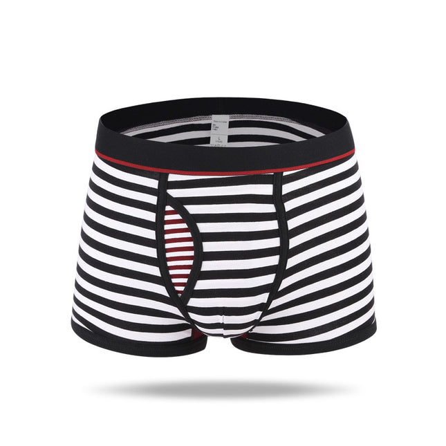 Wholesale Men's Striped Cotton U Convex Boxer Underwear