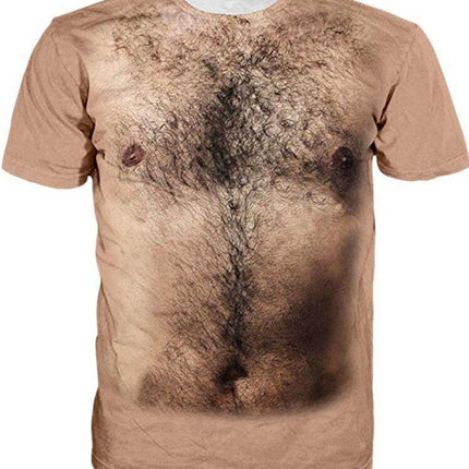 Camiseta informal de manga corta con estampado 3d de músculo de verano para hombre