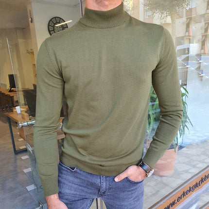 Wholesale Men's Spring Autumn Turtleneck T-shirt Long-sleeved Thin Sweater