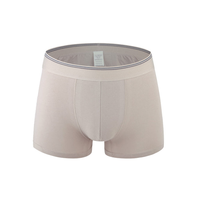 Wholesale Plus Size Men's Cotton Mid Waist Underwear Boxer Solid Color Boxer