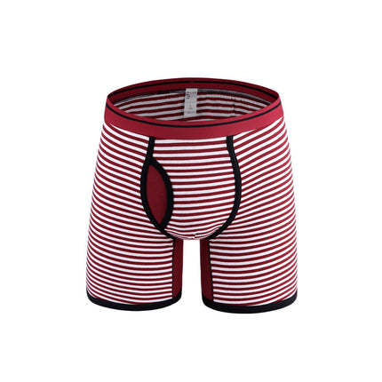 Wholesale Striped Cotton Men's Underwear Lengthening Sports Boxer
