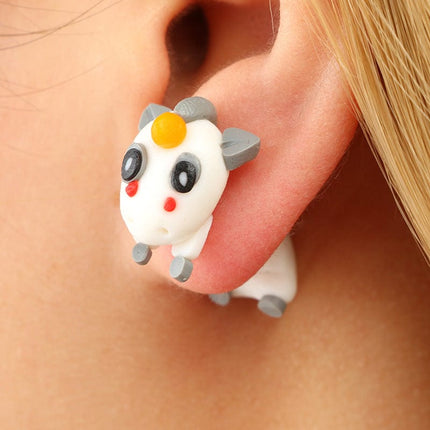 Handmade Soft Pottery Cartoon Animal Unicorn Body Piercing Stud Earrings