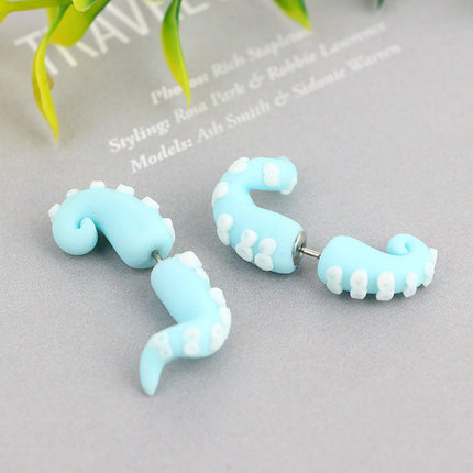 Handgemachte personalisierte Tintenfisch-Keramik-Ohrringe
