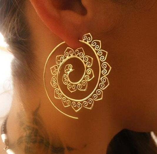 Spirale Drop Strass geometrische minimalistische Ohrringe