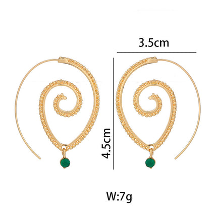 Round Spiral Earrings Exaggerated Swirl Earrings