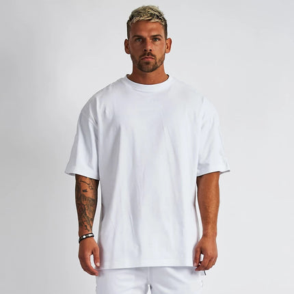 Wholesale Men's Cotton Large Size Sports Fitness Casual Short Sleeve T-Shirt