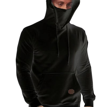 Herren-Sportbekleidung mit Kapuze Hoodies Langarm-Hoodie-Maske