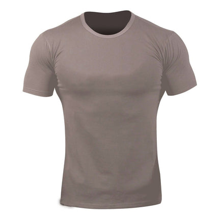 Wholesale Men's Fitness Sports Casual Short Sleeve Stretch Solid Color T-Shirt