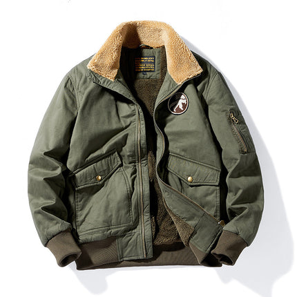 Wholesale Men's Winter Sherpa Plush Thickened Large Lapel Jacket