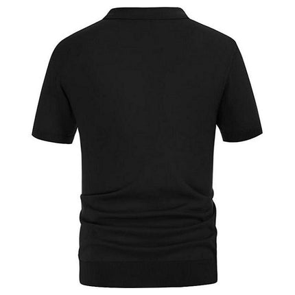 Wholesale Men's Summer Casual Short Sleeve Black Striped Polo Shirt