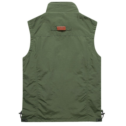 Wholesale Men's Spring Plus Size Quick Dry Mesh Thin Multi Pocket Vest